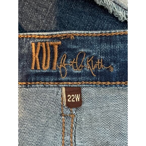 Kut from the Kloth shorts Katy boyfriend cuffed blue size 22W NEW - Picture 3 of 6